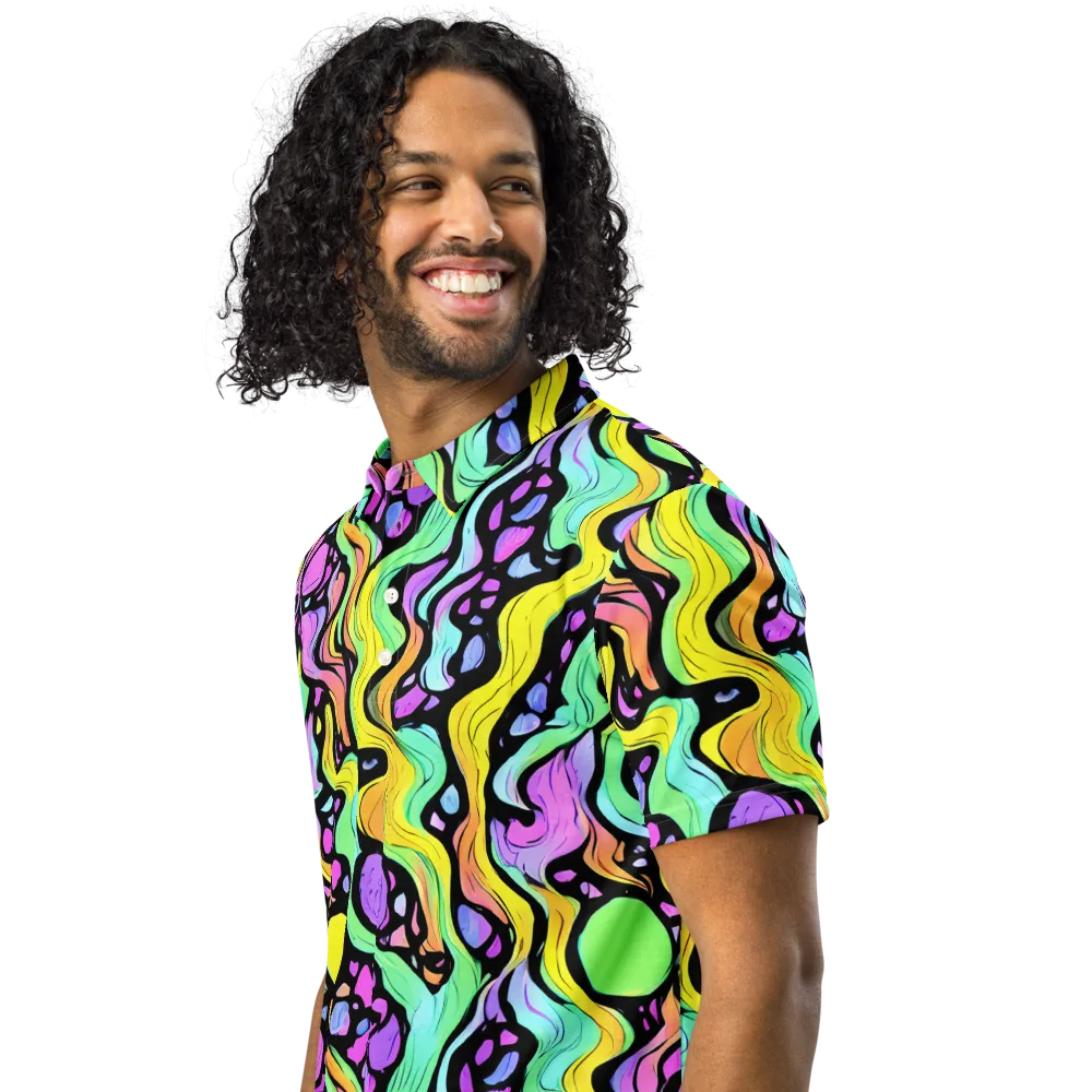 Sillman Swirl on Men's Slim Fit Polo Shirt — Left Front