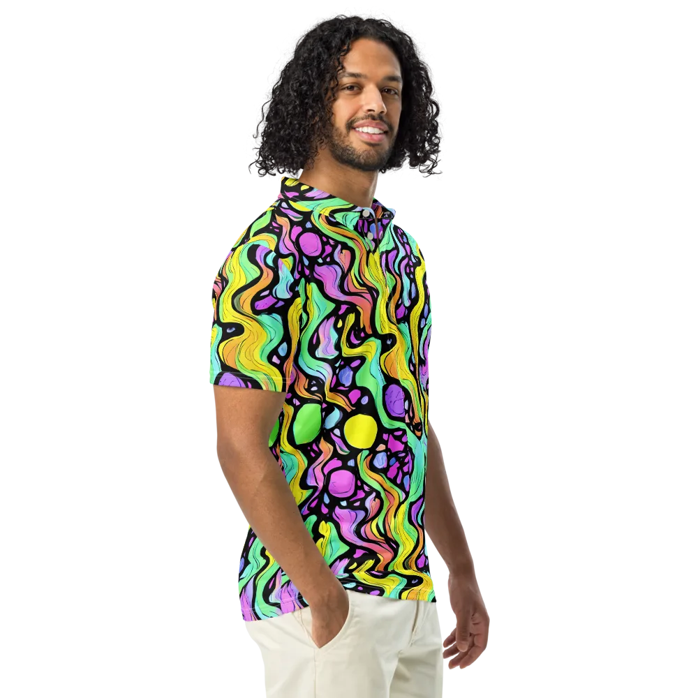 Sillman Swirl on Men's Slim Fit Polo Shirt — Right Front