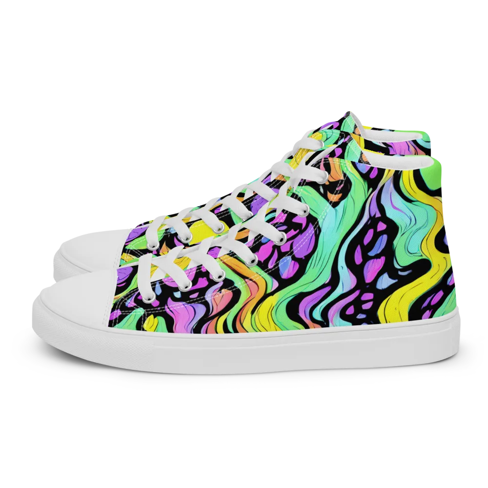 Sillman Swirl on Men's High Top Canvas Shoes — Left