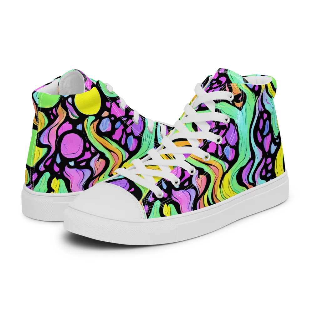 Sillman Swirl on Men's High Top Canvas Shoes — Left