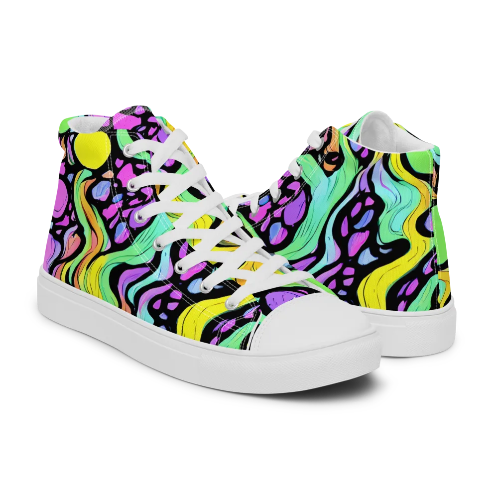 Sillman Swirl on Men's High Top Canvas Shoes — Right