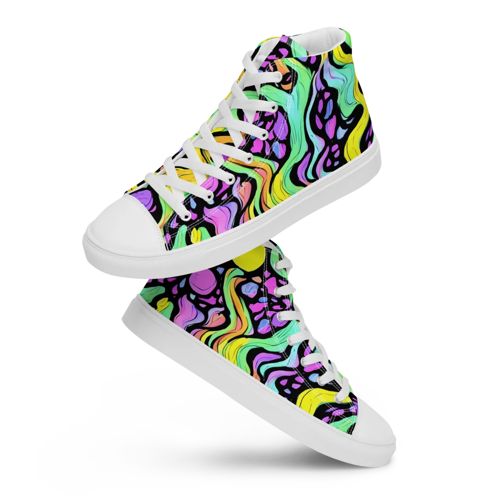 Sillman Swirl on Men's High Top Canvas Shoes — Front