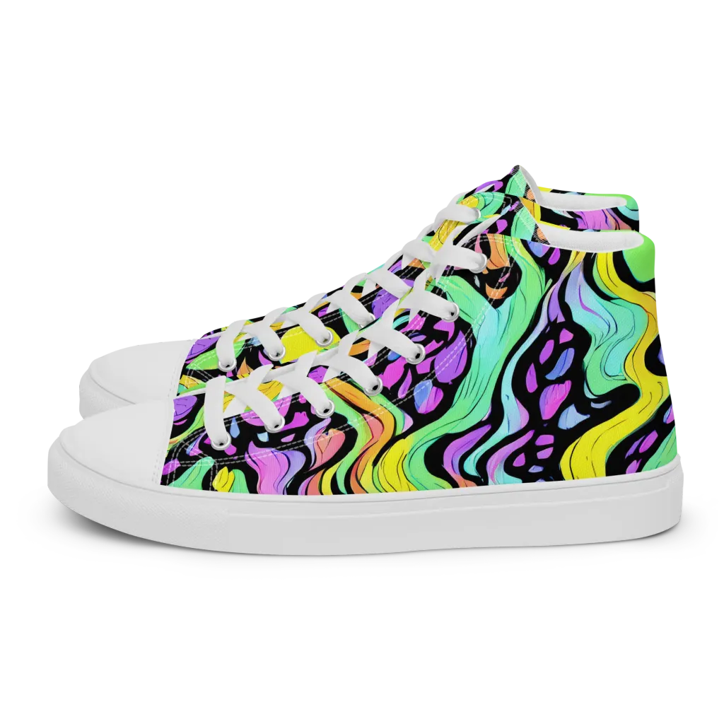 Sillman Swirl on Women's High Top Canvas Shoes — Left
