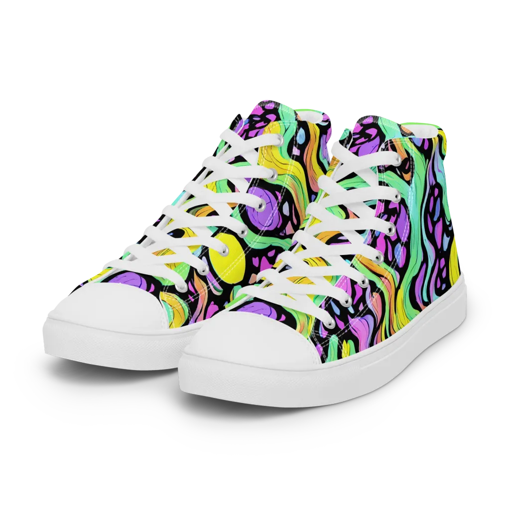 Sillman Swirl on Women's High Top Canvas Shoes — Left Front