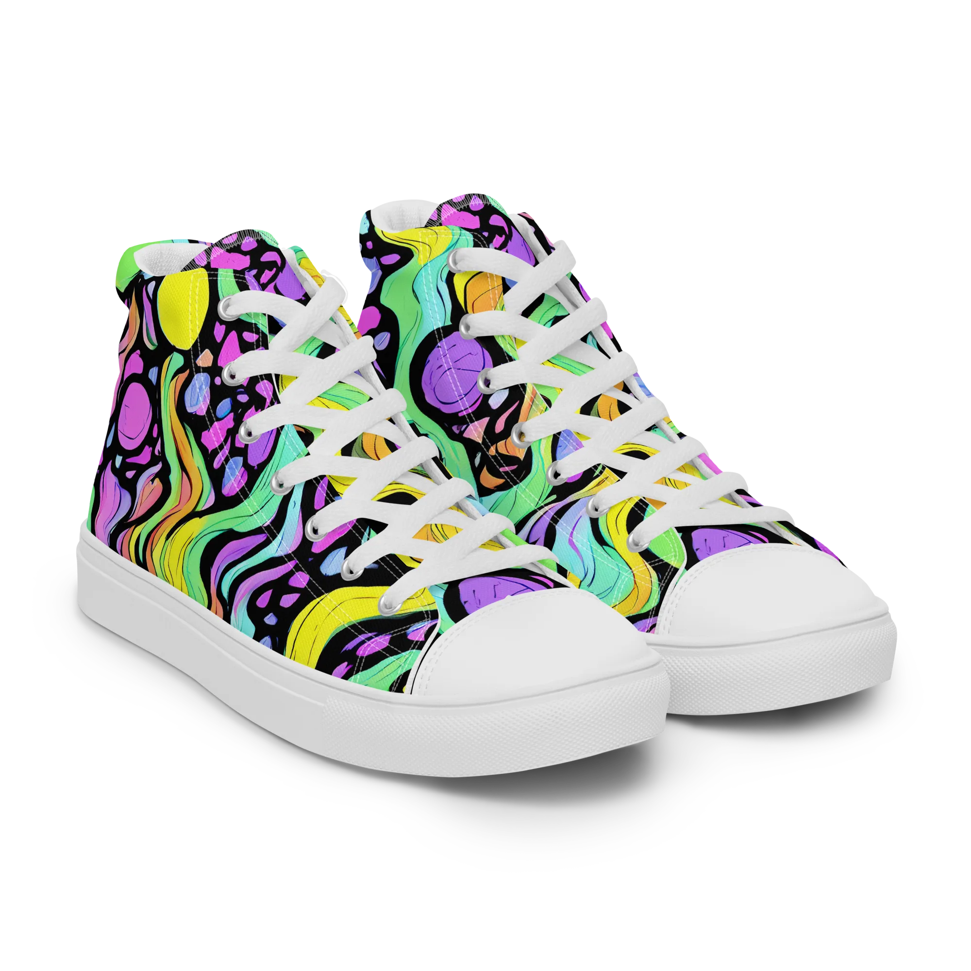 Sillman Swirl on Women's High Top Canvas Shoes — Right Front