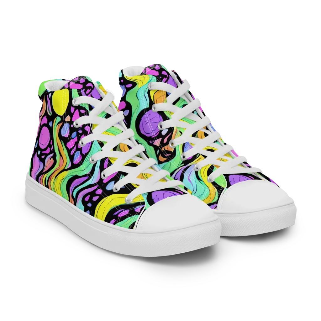 Sillman Swirl on Women's High Top Canvas Shoes — Right Front