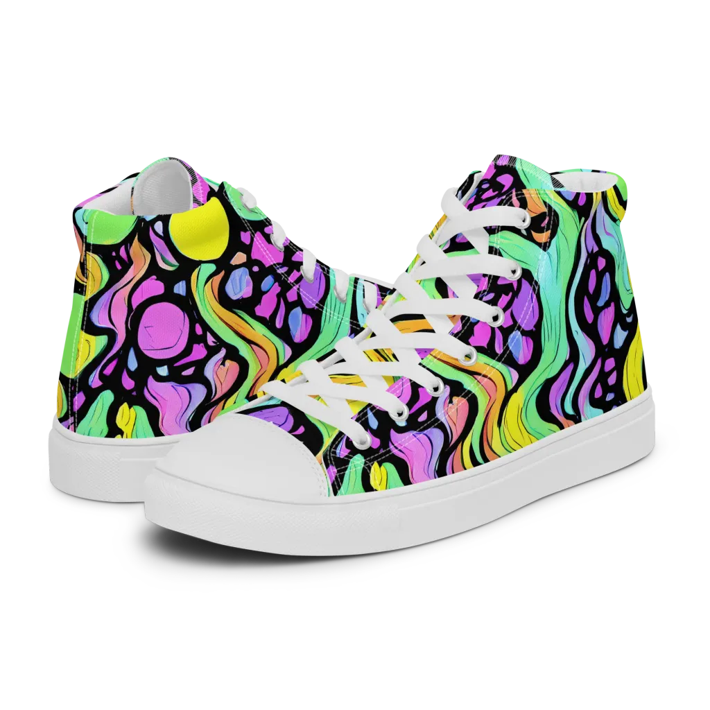 Sillman Swirl on Women's High Top Canvas Shoes — Left