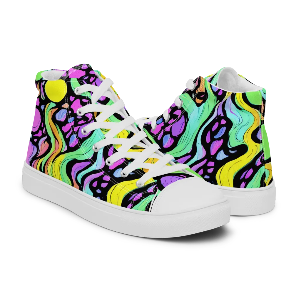 Sillman Swirl on Women's High Top Canvas Shoes — Right