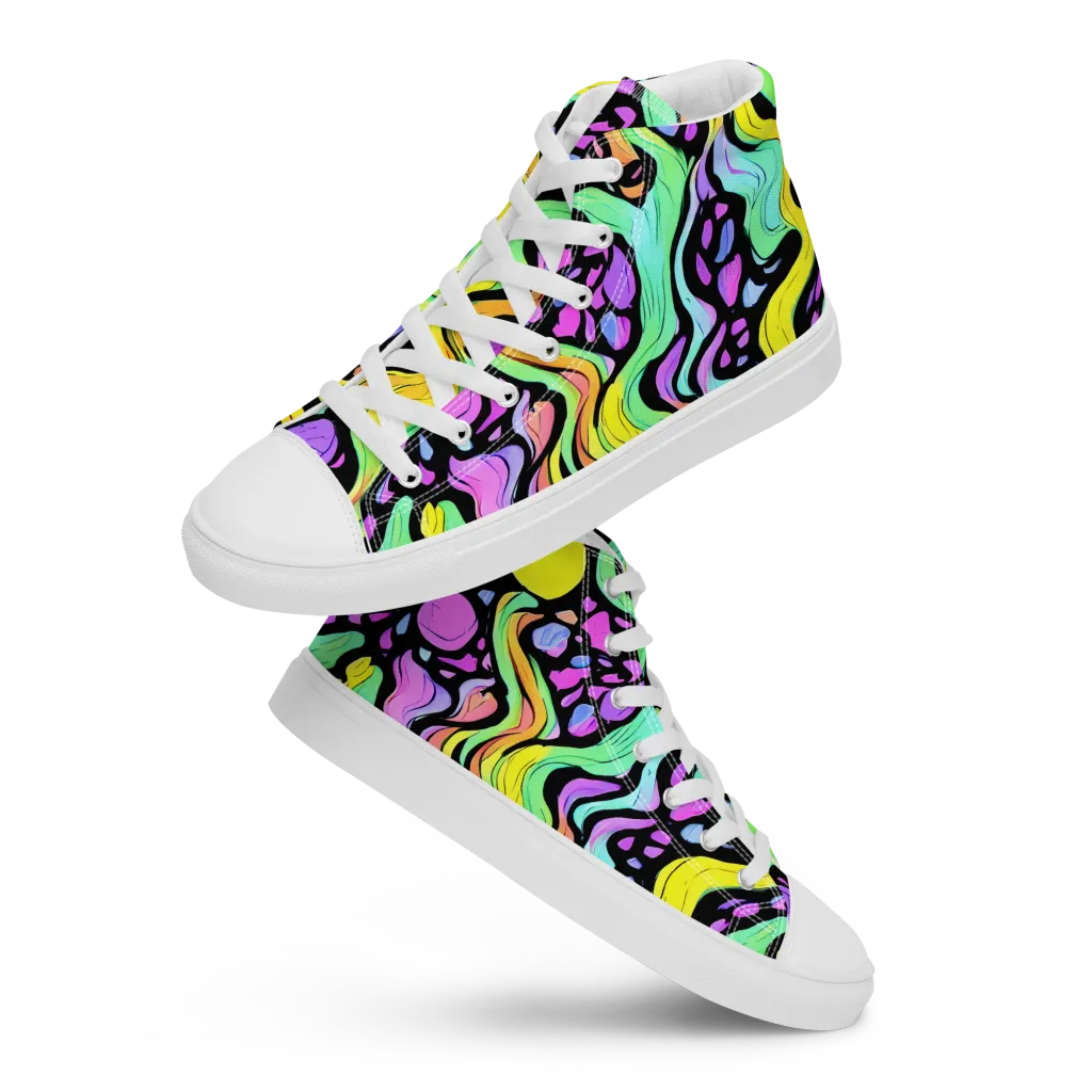 Sillman Swirl on Women's High Top Canvas Shoes — Front