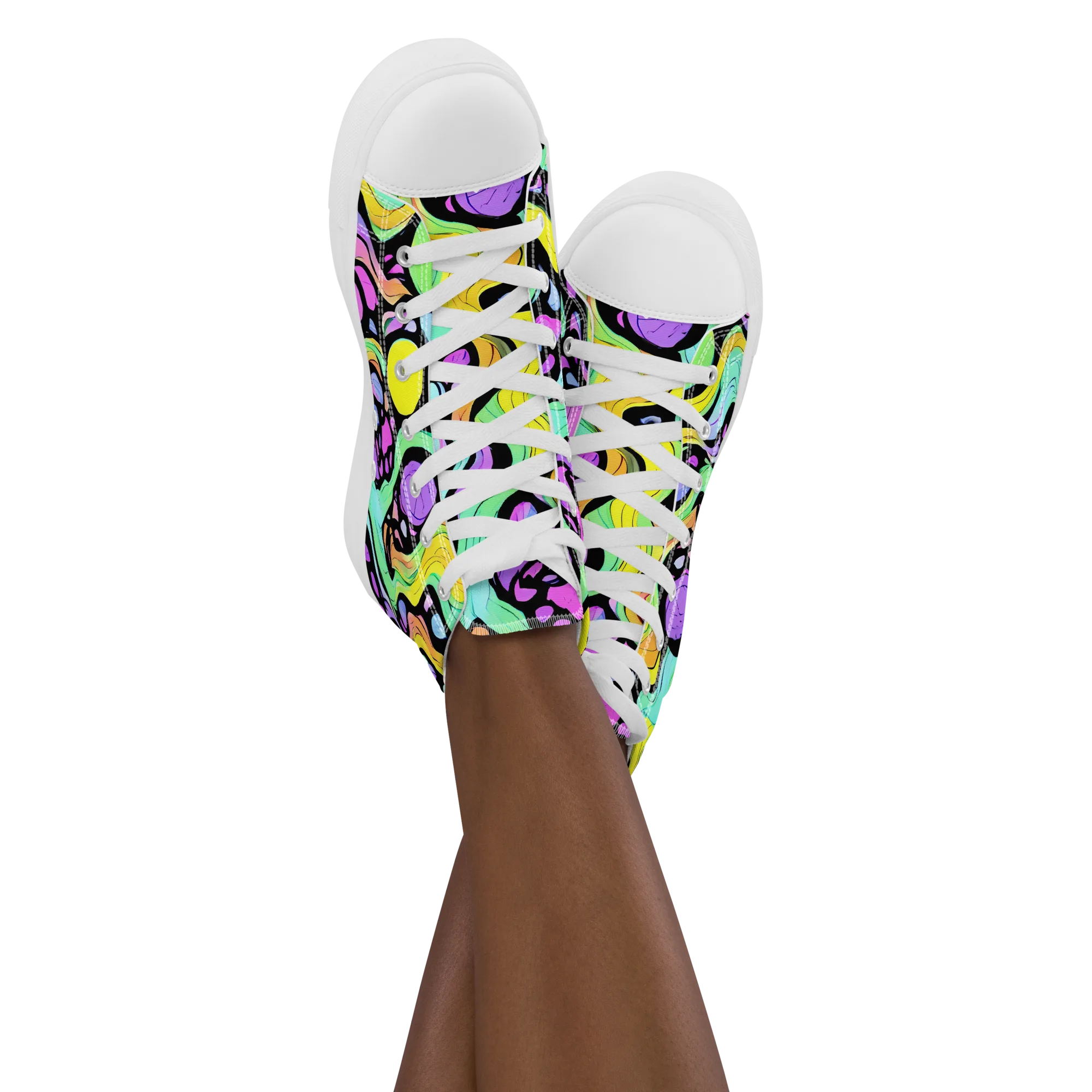 Sillman Swirl on Women's High Top Canvas Shoes — Front