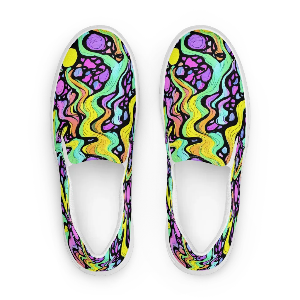 Sillman Swirl on Men's Slip-On Canvas Shoes — Front