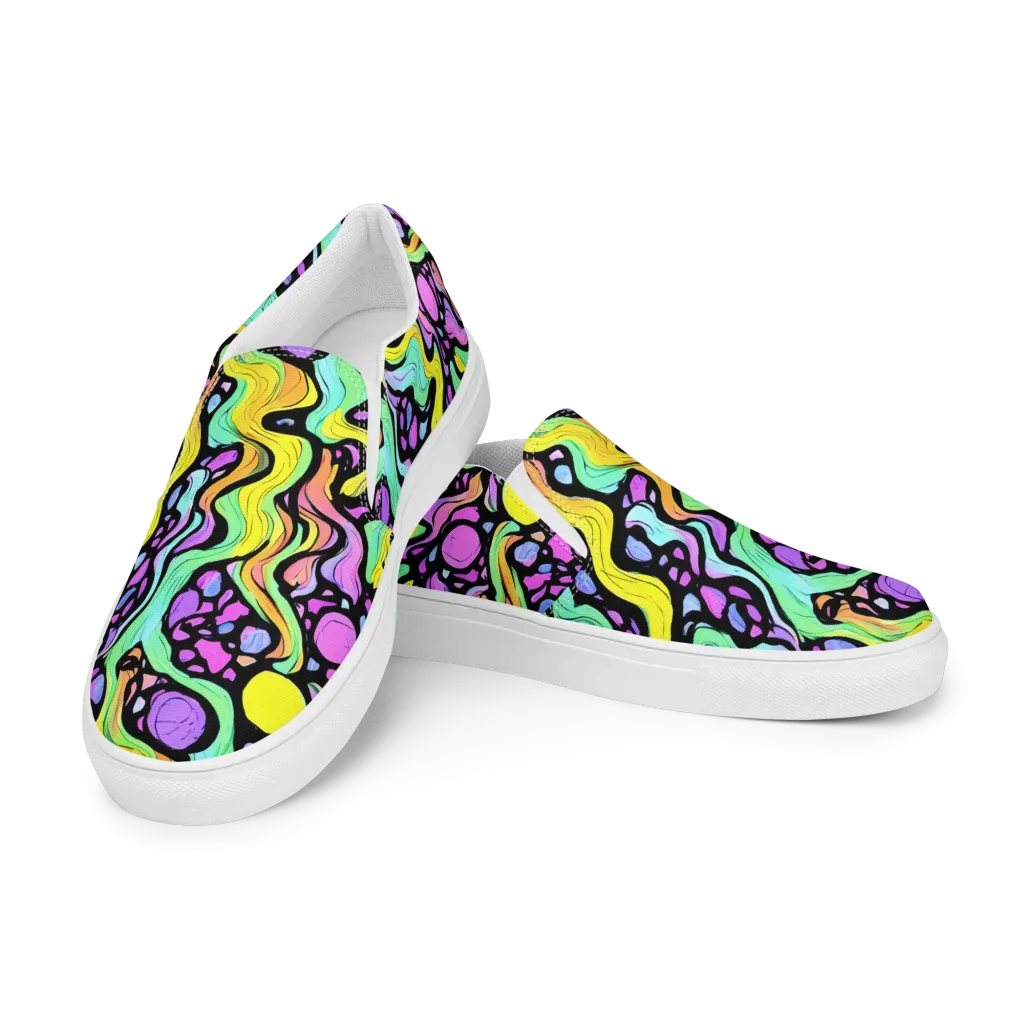 Sillman Swirl on Men's Slip-On Canvas Shoes — Left Front