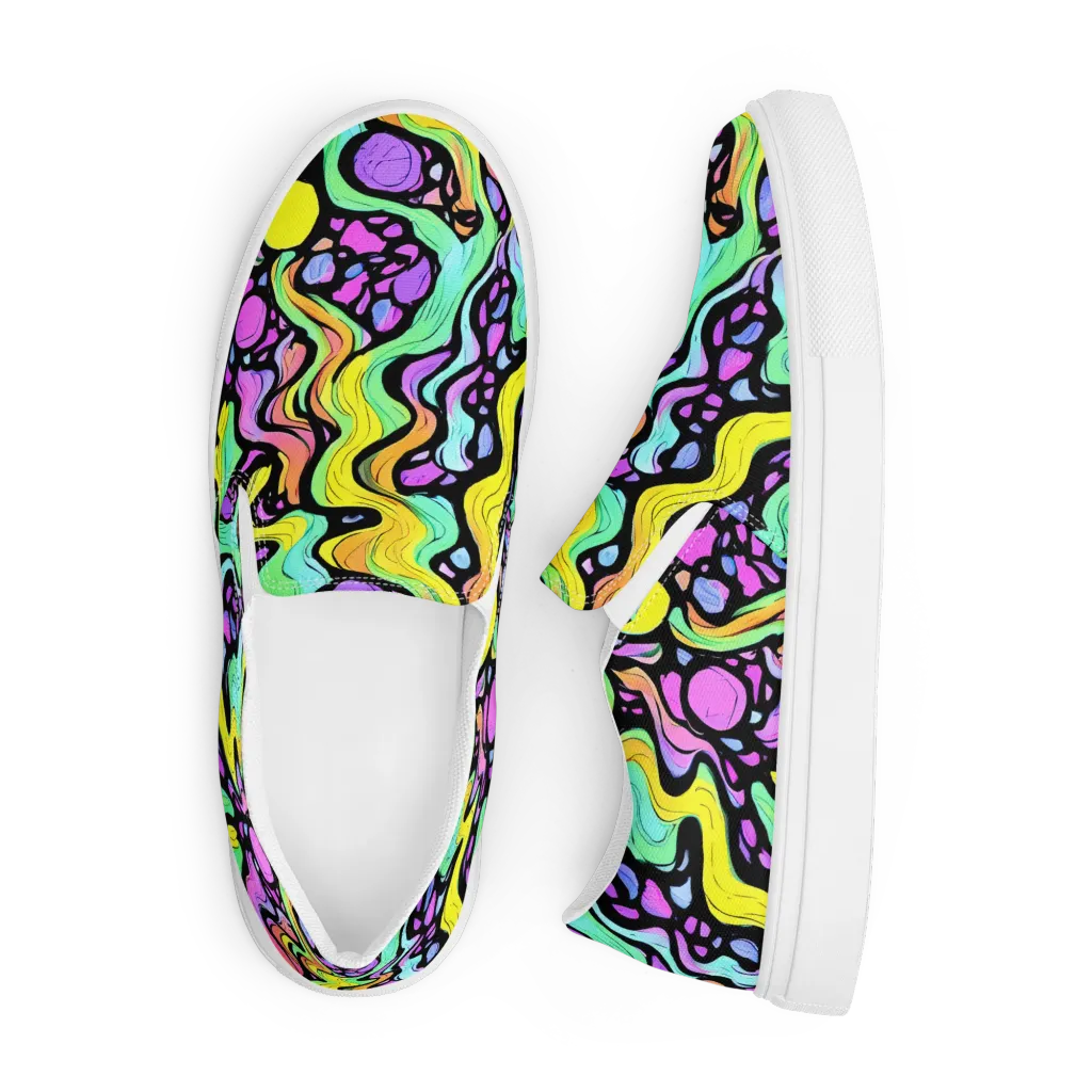 Sillman Swirl on Men's Slip-On Canvas Shoes — Front