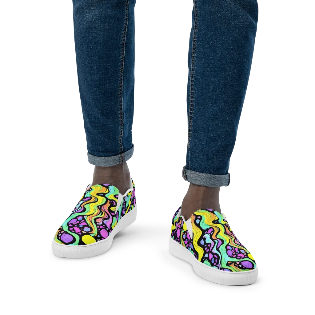 Sillman Swirl on Men's Slip-On Canvas Shoes — Front