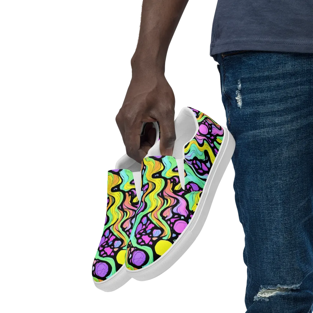 Sillman Swirl on Men's Slip-On Canvas Shoes — Left Front