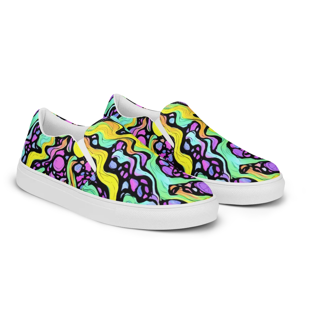 Sillman Swirl on Women's Slip-On Canvas Shoes — Right Front