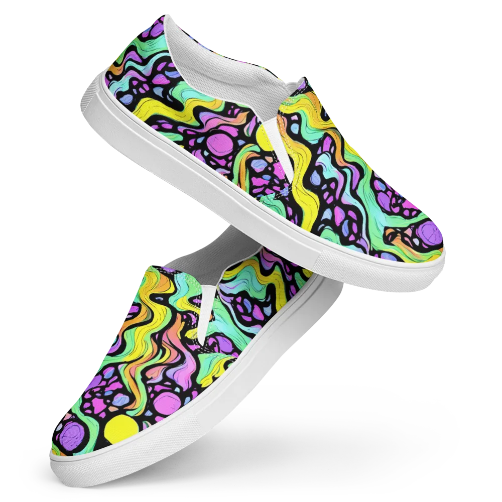 Sillman Swirl on Women's Slip-On Canvas Shoes — Front
