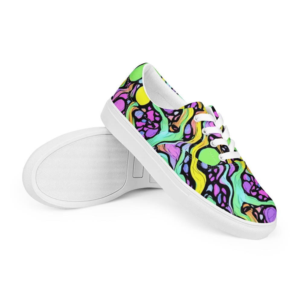 Sillman Swirl on Men's Lace-Up Canvas Shoes — Right Front