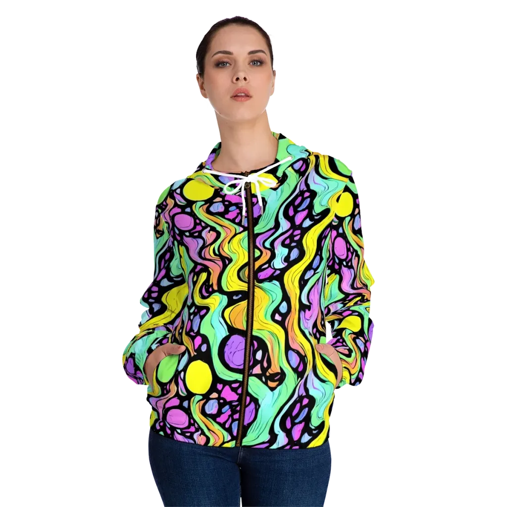 Sillman Swirl on Women's Full-Zip Hoodie — Front On Person