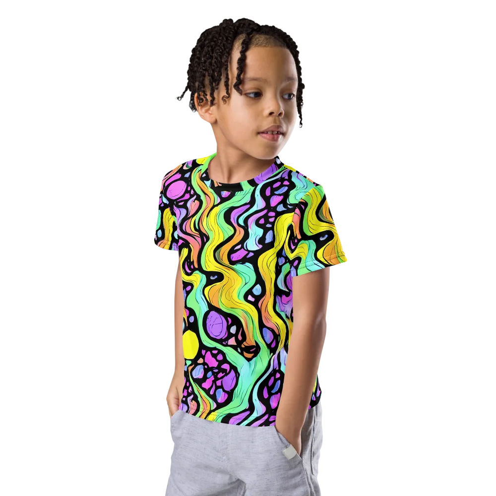 Sillman Swirl on Kids Crew Neck T-Shirt — Left Front