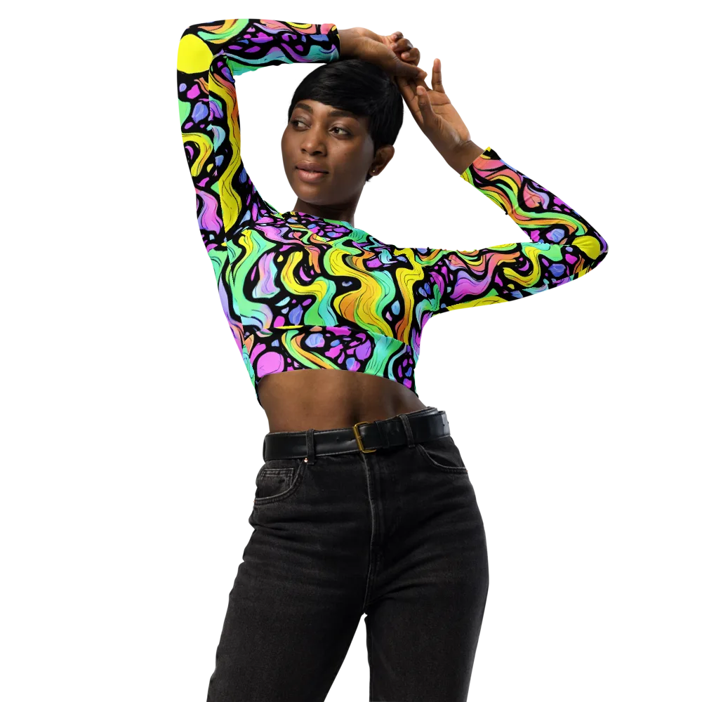Sillman Swirl on Long Sleeve Crop Top — Front