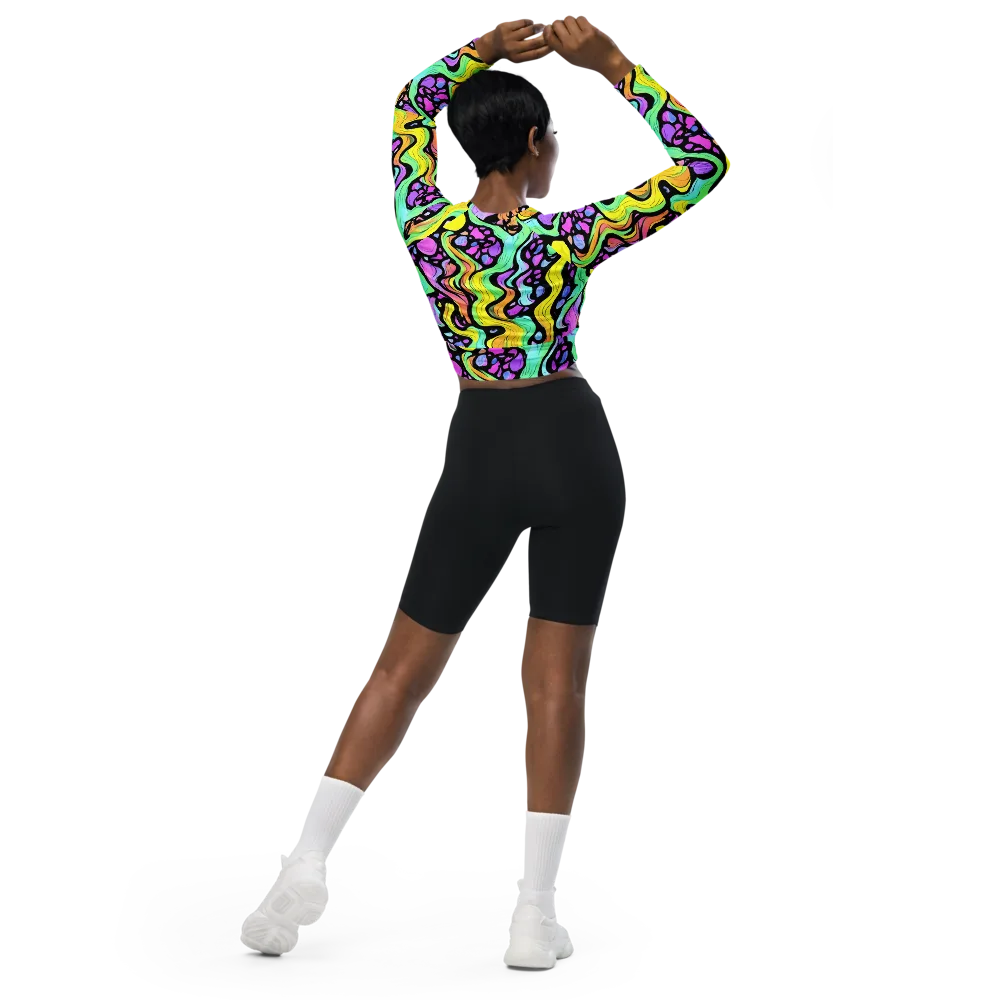 Sillman Swirl on Long Sleeve Crop Top — Back