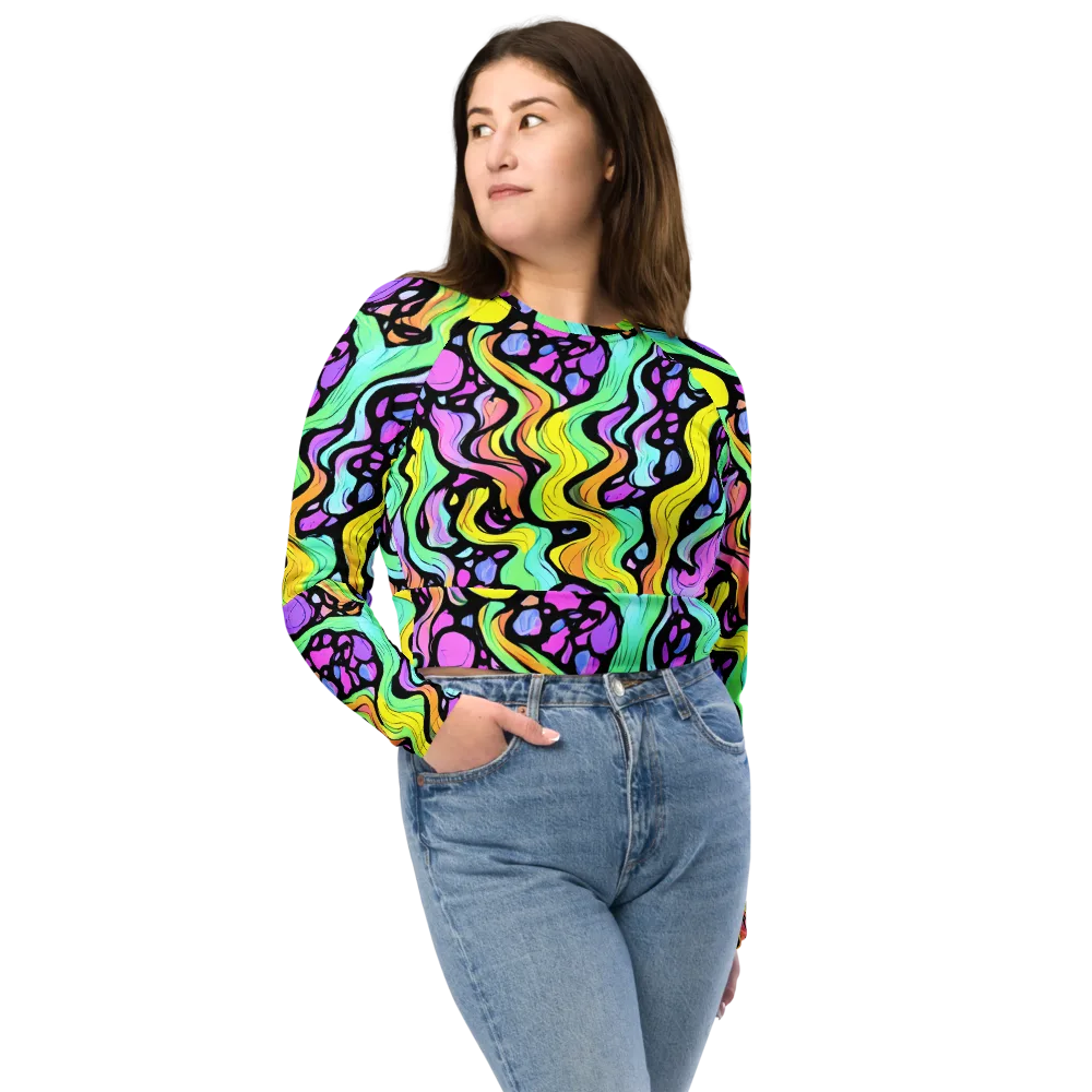 Sillman Swirl on Long Sleeve Crop Top — Front