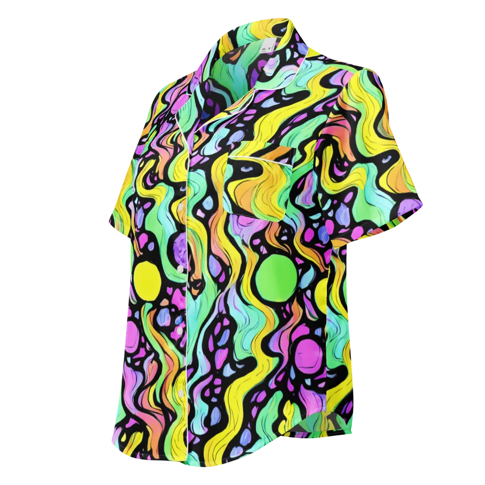 Sillman Swirl on Women's Short Sleeve Pajama Top — Left Front