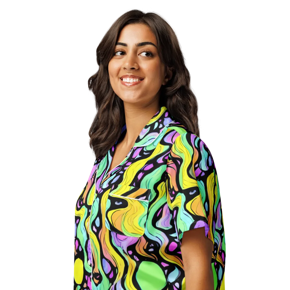 Sillman Swirl on Women's Short Sleeve Pajama Top — Left Front