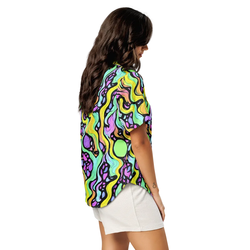 Sillman Swirl on Women's Short Sleeve Pajama Top — Right Back
