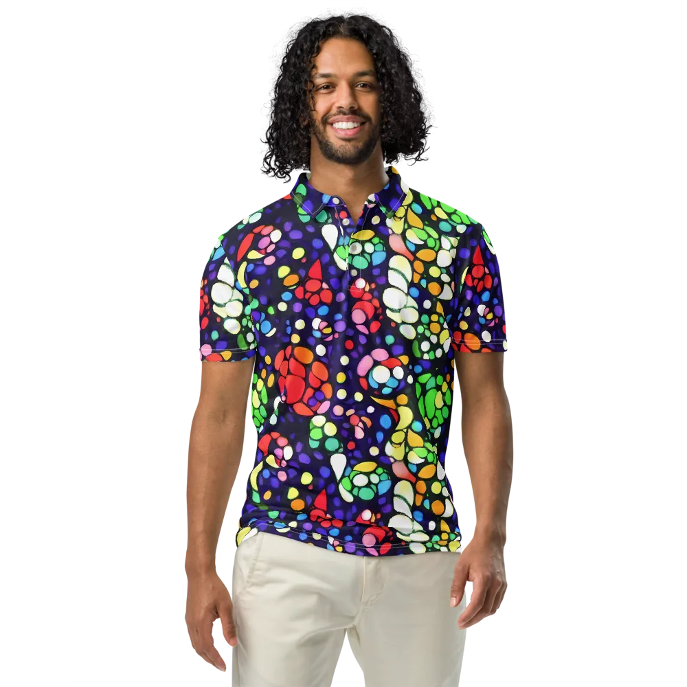 Bubble Fantasia on Men's Slim Fit Polo Shirt — Front