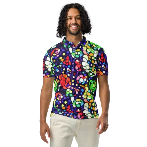 Bubble Fantasia on a Men's Slim Fit Polo Shirt