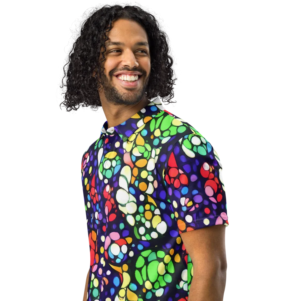 Bubble Fantasia on Men's Slim Fit Polo Shirt — Left Front