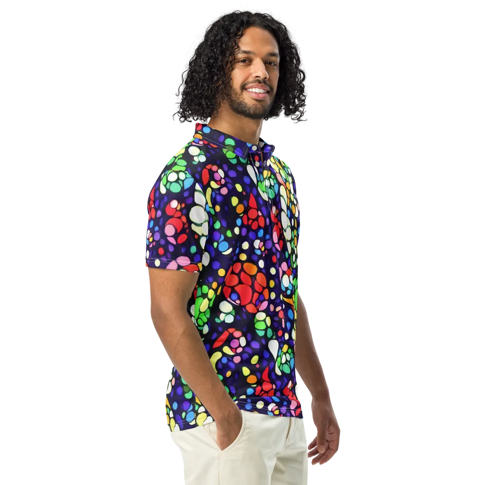 Bubble Fantasia on Men's Slim Fit Polo Shirt — Right Front