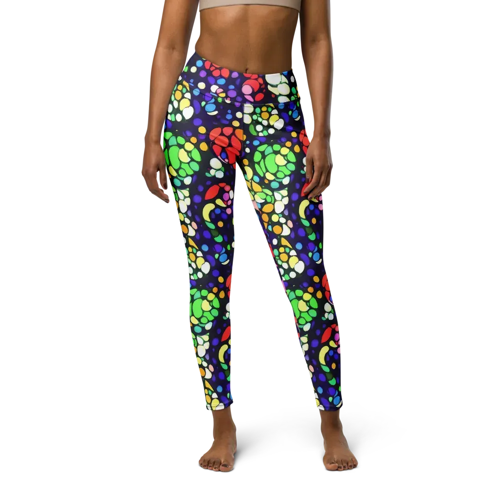 Bubble Fantasia on Yoga Leggings — Front