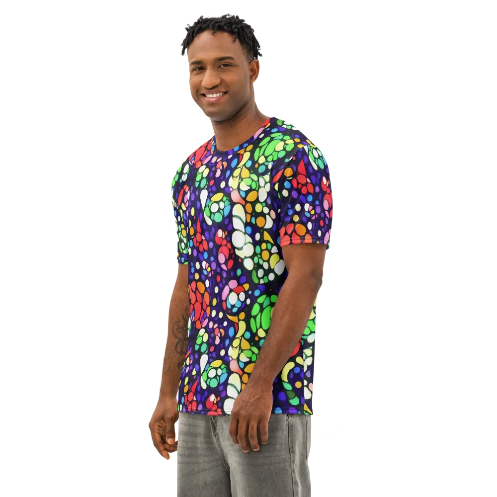 Bubble Fantasia on Men's Cotton Crew Neck T-Shirt — Left Front