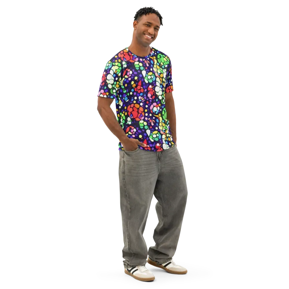 Bubble Fantasia on Men's Cotton Crew Neck T-Shirt — Right Front