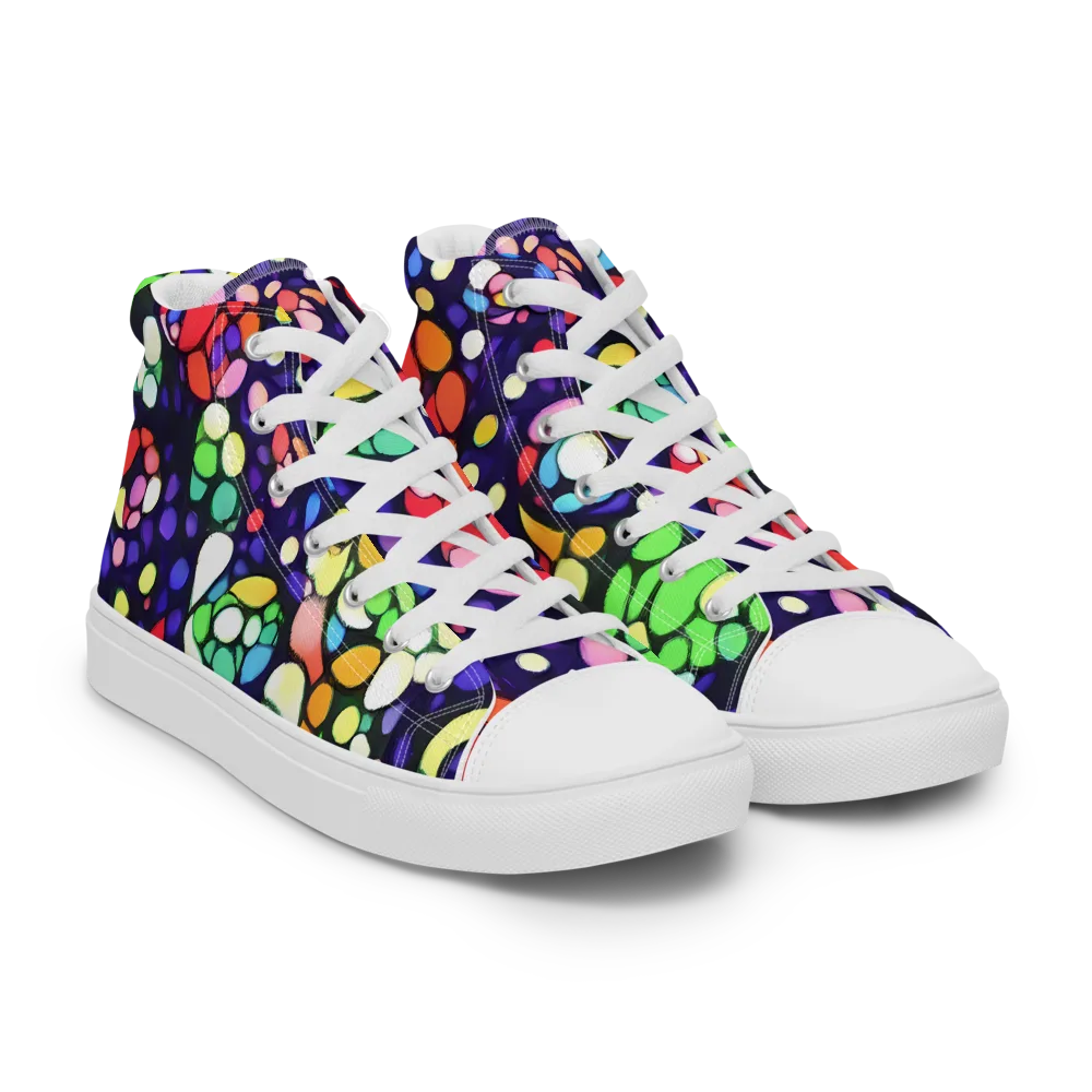 Bubble Fantasia on Men's High Top Canvas Shoes — Right Front