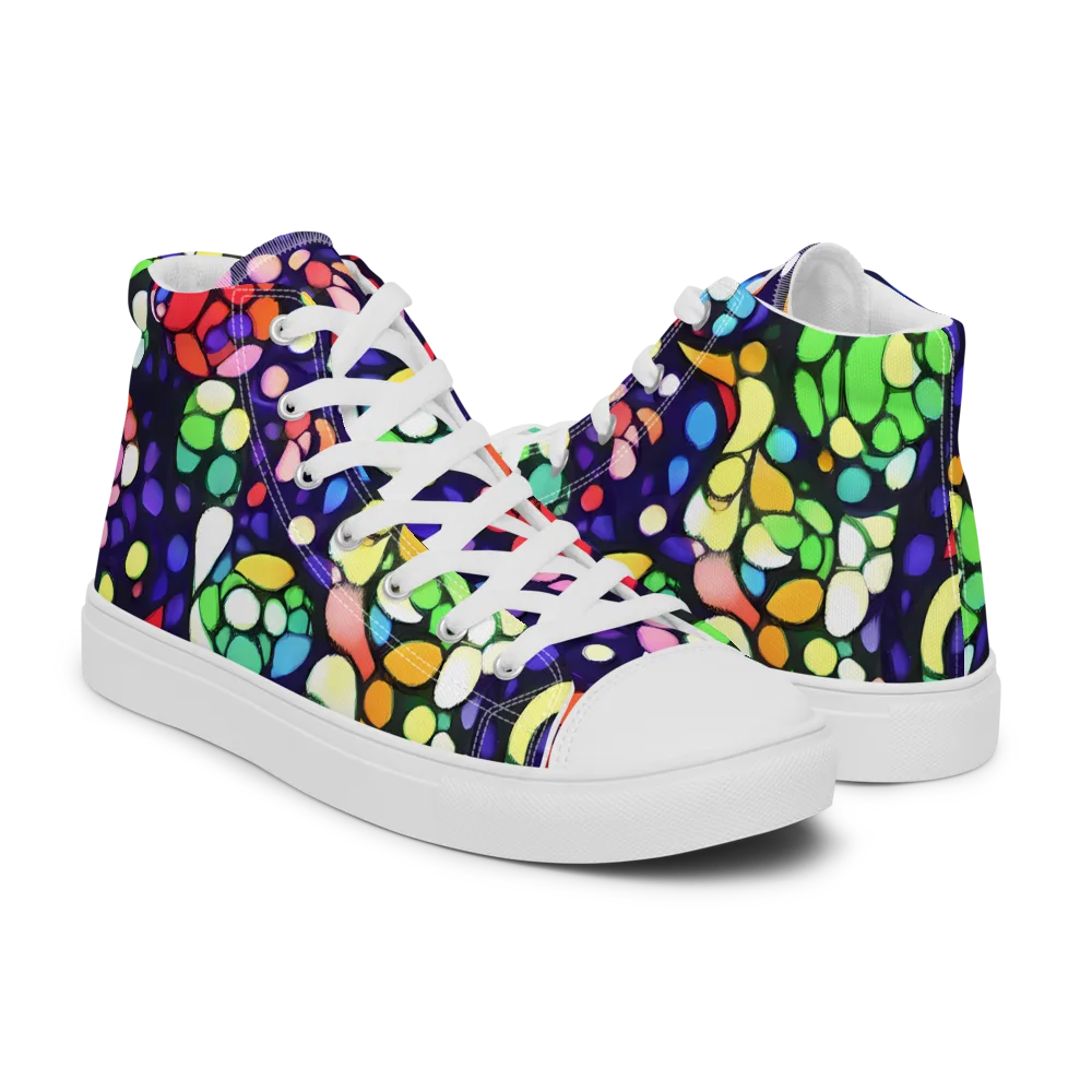 Bubble Fantasia on Men's High Top Canvas Shoes — Right