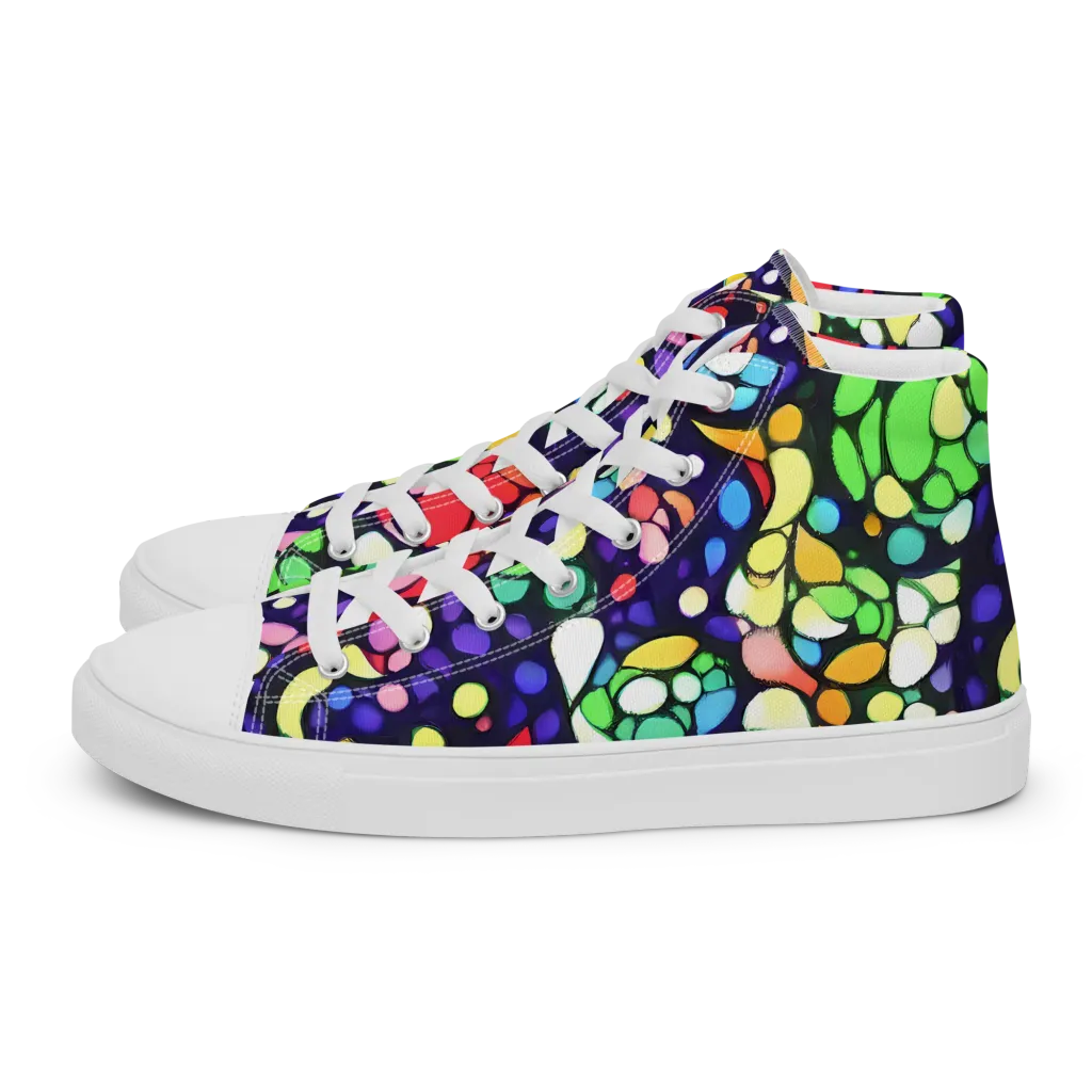 Bubble Fantasia on Women's High Top Canvas Shoes — Left