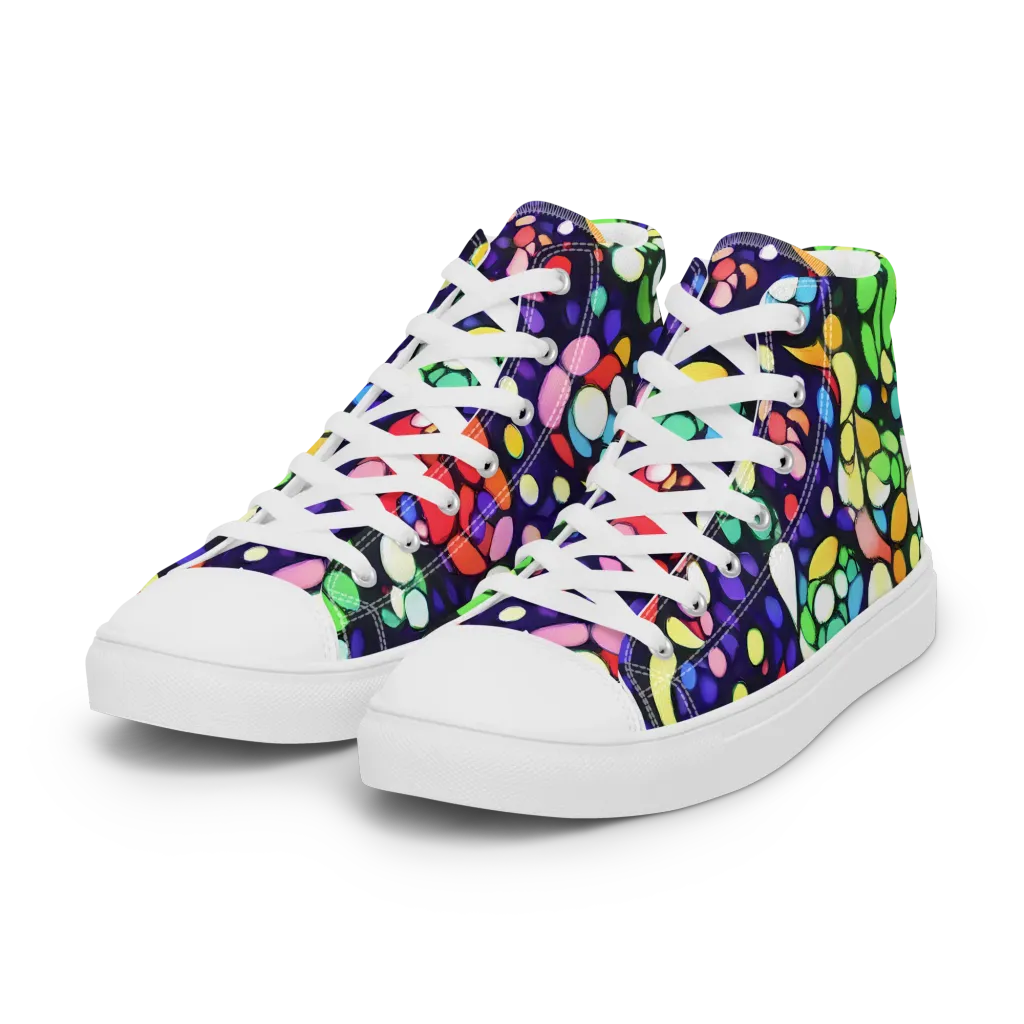Bubble Fantasia on Women's High Top Canvas Shoes — Left Front