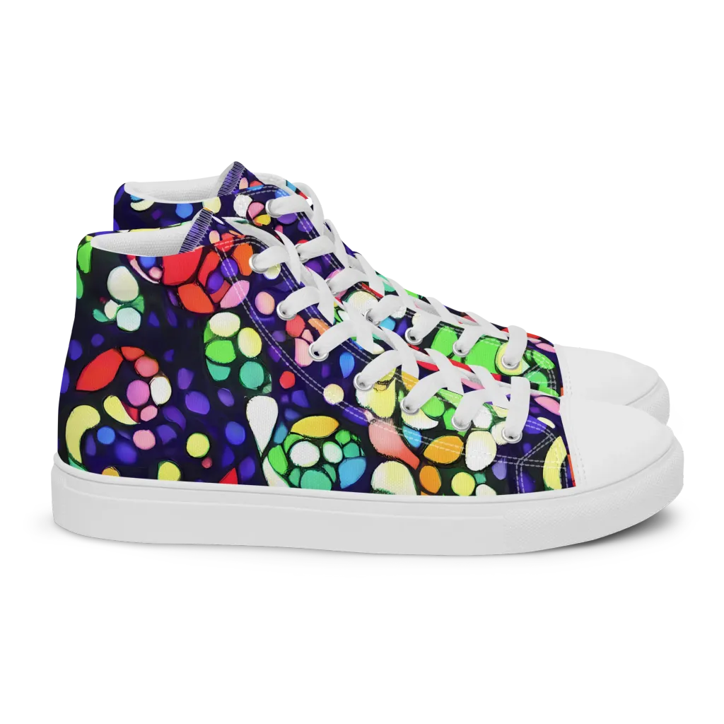 Bubble Fantasia on Women's High Top Canvas Shoes — Right