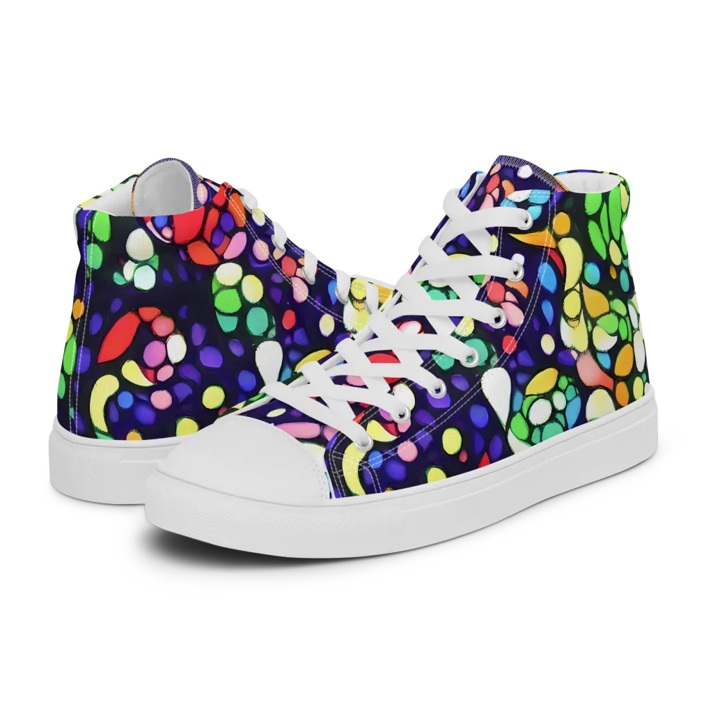 Bubble Fantasia on Women's High Top Canvas Shoes — Left