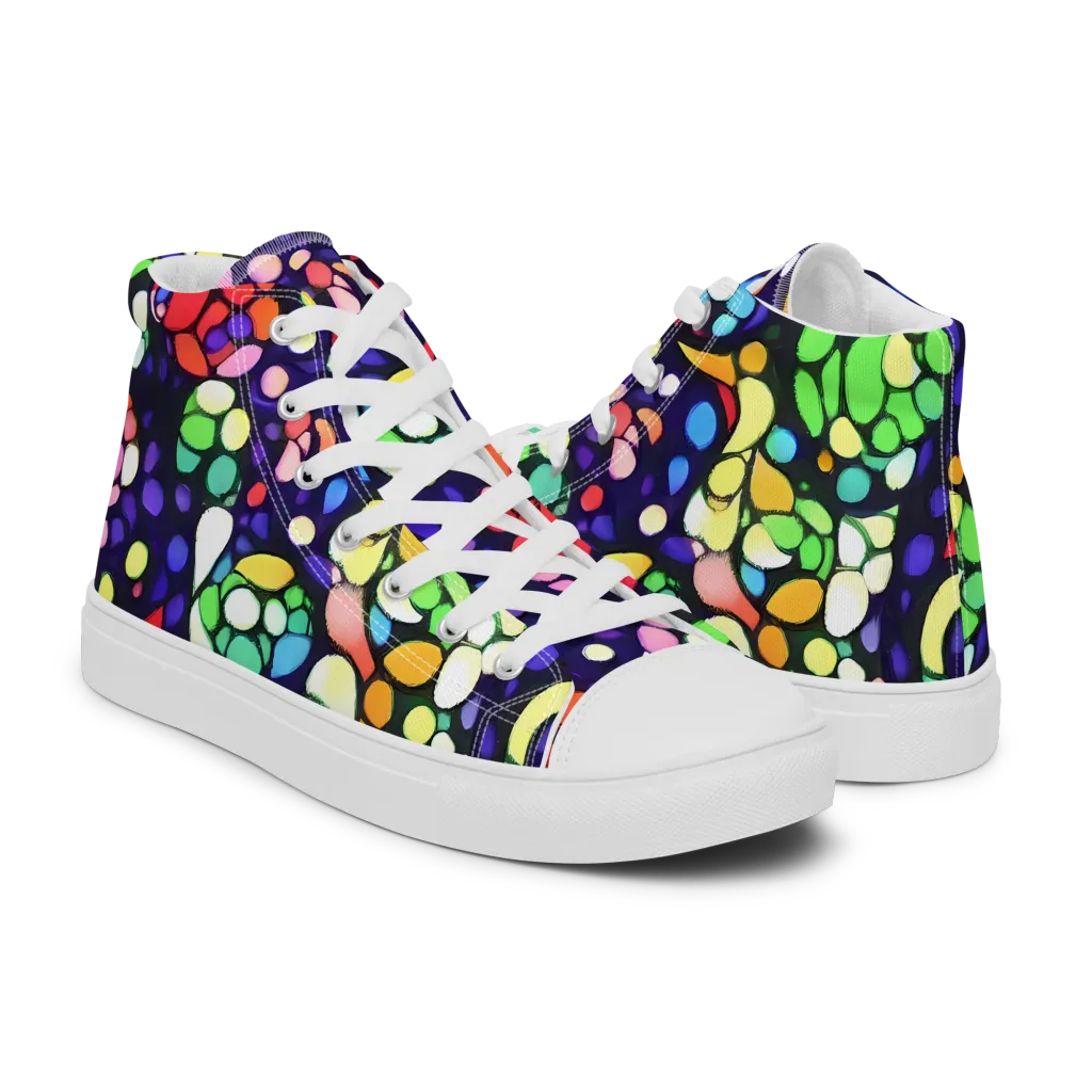 Bubble Fantasia on Women's High Top Canvas Shoes — Right