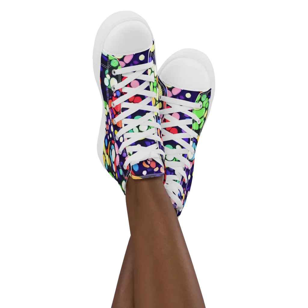 Bubble Fantasia on Women's High Top Canvas Shoes — Front