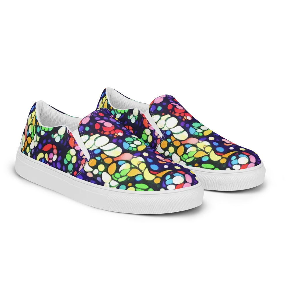 Bubble Fantasia on Men's Slip-On Canvas Shoes — Right Front