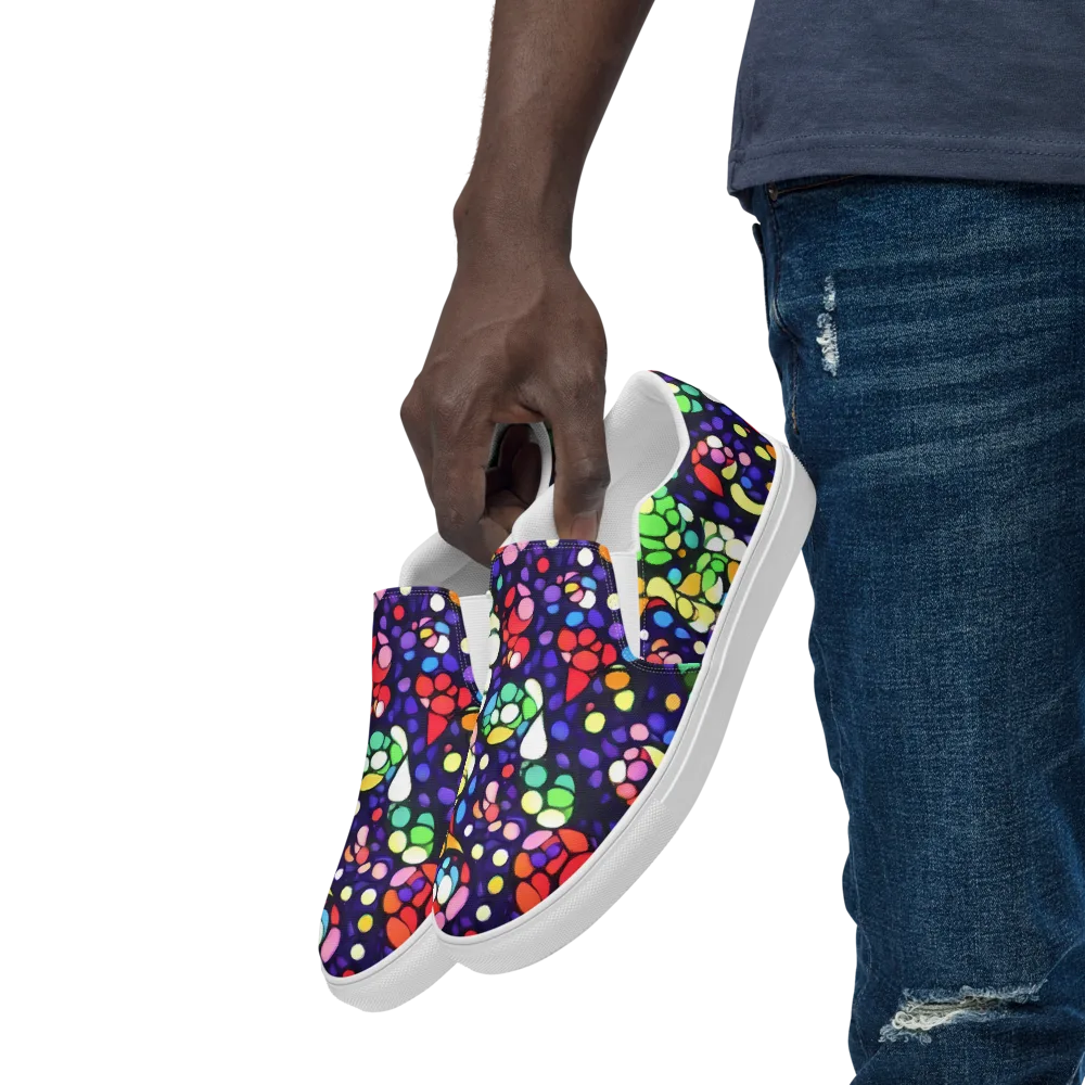 Bubble Fantasia on Men's Slip-On Canvas Shoes — Left Front
