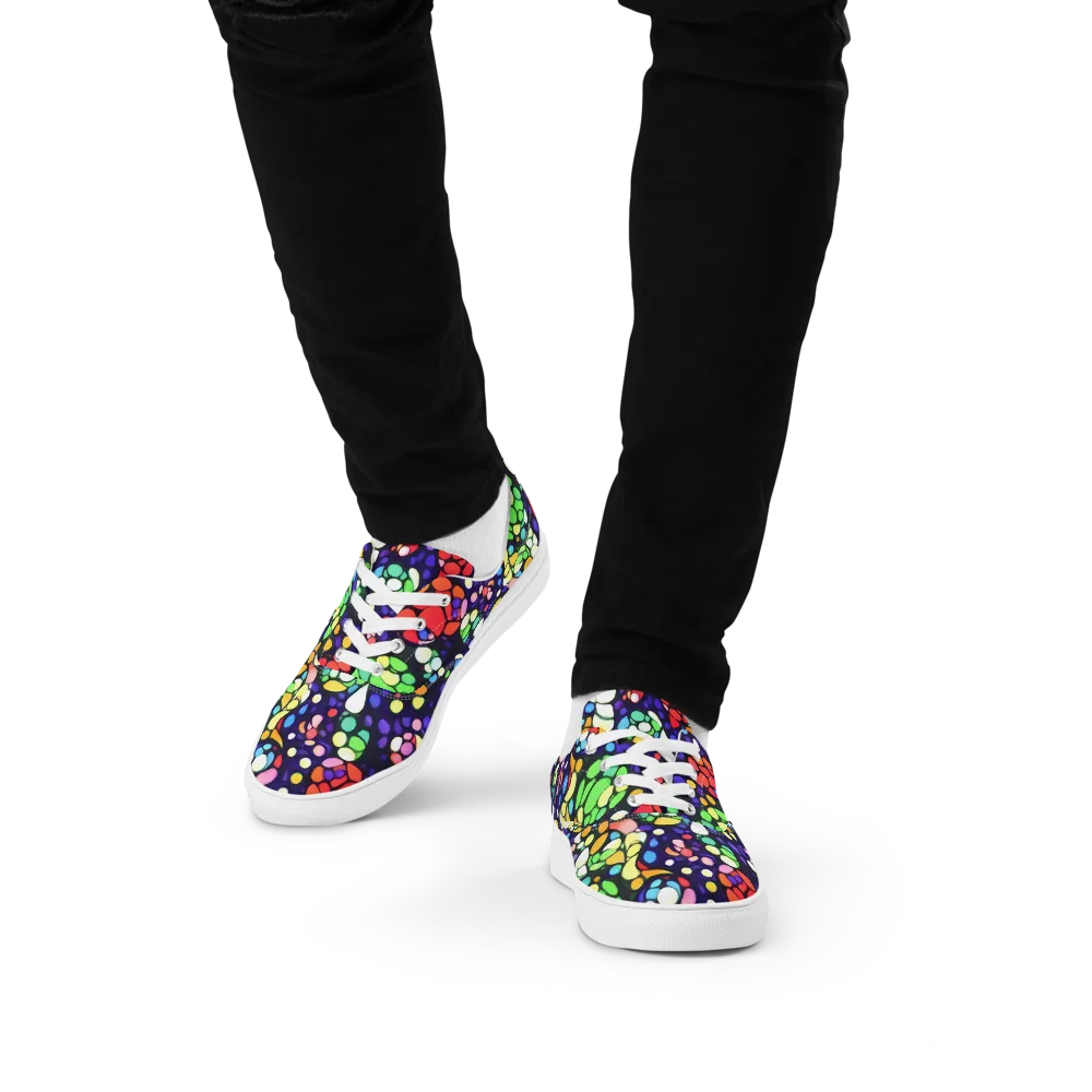 Bubble Fantasia on Men's Lace-Up Canvas Shoes — Front