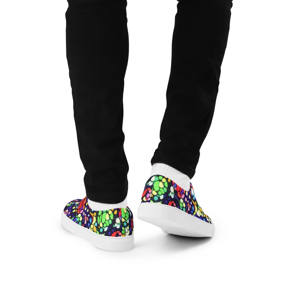 Bubble Fantasia on Men's Lace-Up Canvas Shoes — Back