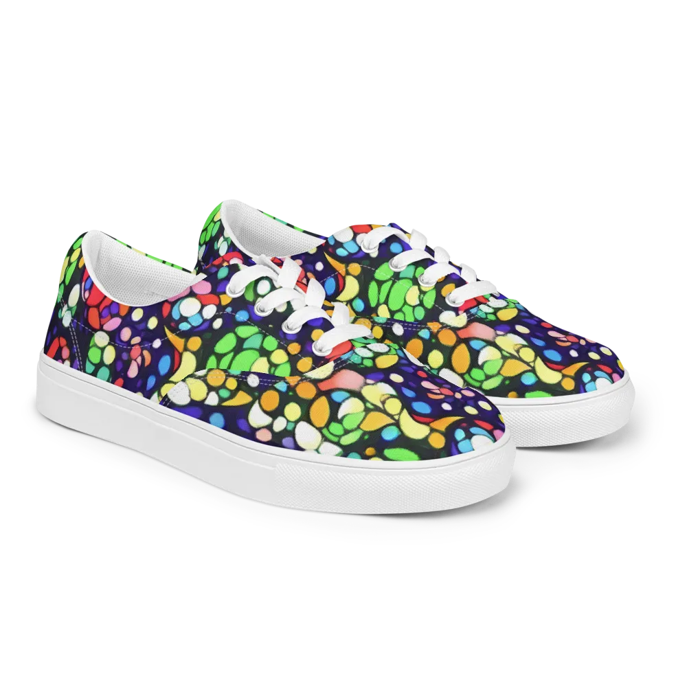 Bubble Fantasia on Men's Lace-Up Canvas Shoes — Right Front